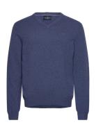 Lambswool V Neck Tops Knitwear V-necks Navy Hackett London