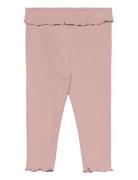 Cotton Ribbed Leggings Bottoms Leggings Pink Mango