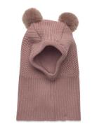 Balaclava Windstop W. Pompoms Accessories Headwear Balaclava Pink Hutt...