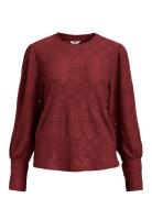 Objfeodora L/S Top Noos Tops Blouses Long-sleeved Burgundy Object