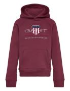 Archive Shield Hoodie Tops Sweatshirts & Hoodies Hoodies Burgundy GANT