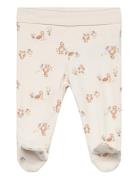 Pants W. Feet - Aop Bottoms Leggings Beige Fixoni