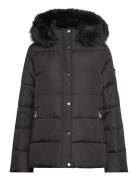 Faux-Fur-Trim Hooded Down Coat Foret Jakke Black Lauren Ralph Lauren