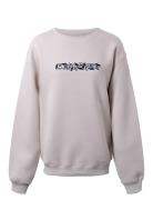 Crew Neck W/Print Tops Sweatshirts & Hoodies Sweatshirts Beige Hound