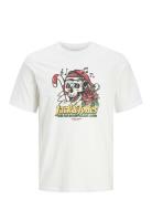 Jjxmas Christmas Skull Tee Ss Crew Jnr Tops T-Kortærmet Skjorte White ...