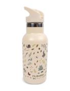 Stainless Steel Water Bottle - Little Wonders Home Meal Time White Fil...