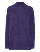 Slfmaline Ls Knit High Neck Noos Tops Knitwear Jumpers Purple Selected...