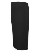 Mlalicca Hw Midi Jrs Skirt Knælang Kjole Black Mamalicious