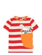 Pippi Stripe T-Shirt Tops T-Kortærmet Skjorte Red Pippi Langstrømpe