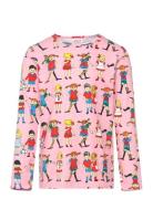 Pippi And Friends Shirt Tops T-shirts Long-sleeved T-Skjorte Pink Pipp...