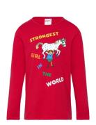 Strongest Girl Shirt Tops T-shirts Long-sleeved T-Skjorte Red Pippi La...