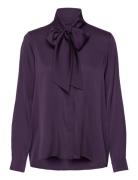 Miki Blouse Tops Blouses Long-sleeved Purple Ahlvar Gallery