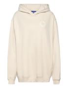 Over D Hoodie_B_1 Tops Sweatshirts & Hoodies Hoodies Cream HUGO BLUE