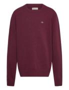 Shield Lambswool C-Neck Tops Sweatshirts & Hoodies Sweatshirts Burgund...