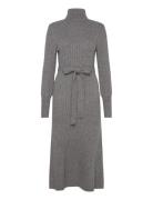 Vmaurelia Ls Rollneck 7/8 Knit Dress Vma Knælang Kjole Grey Vero Moda