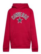 Converse Arch Fleece Pullover Tops Sweatshirts & Hoodies Hoodies Red C...