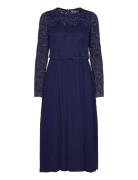 Joline Lace Dress Knælang Kjole Blue Bubbleroom