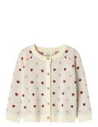 Nmfsaran Ls Knit Card Heart Lil Tops Knitwear Cardigans Cream Lil'Atel...