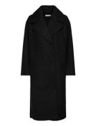 Double Breasted Coat Uldfrakke Frakke Black Gina Tricot