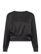 Krista Blouse Tops Blouses Long-sleeved Black Noella