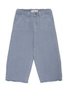 Frayed Hem Culotte Jeans Bottoms Jeans Regular Jeans Blue Mango