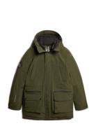 City Padded Parka Jacket Parka Jakke Khaki Green Superdry