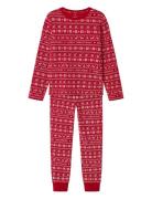 Nknvismas Ls Nightset Pyjamassæt Red Name It