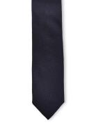 Dark Navy Grenadine Silk Tie Slips Navy AN IVY