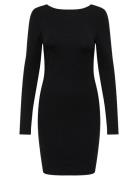 Onlroma L/S Round Back Dress Jrs Knælang Kjole Black ONLY