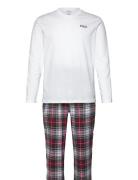 Flannel-Sle-Set Pyjamas Nattøj White Polo Ralph Lauren Underwear