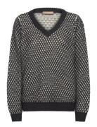 Cucardeen Vneck Pullover Tops Knitwear Jumpers Black Culture