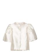 Cleo Pouf Sleeve Blouse Designers Blouses Short-sleeved White Malina