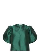 Cleo Pouf Sleeve Blouse Designers Blouses Short-sleeved Green Malina