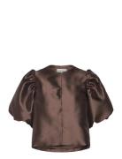 Cleo Blouse Designers Blouses Short-sleeved Brown Malina