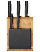 Fiskars Ff Knife Block Bamboo 5 Knives Home Kitchen Knives & Accessori...