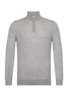 Blackhall Designers Knitwear Half Zip Jumpers Grey Reiss