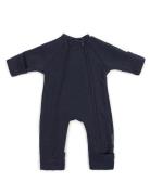 Jumpsuit, Merino Wool W. 2 Zip, Navy Outerwear Fleece Outerwear Fleece...