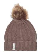 Beenie W. Fake Fur Accessories Headwear Hats Winter Hats Brown En Fant