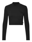 Mini Mock Neck Ls Sport Crop Tops Long-sleeved Crop Tops Black VANS