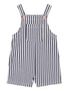 Striped Cotton Dungarees Bottoms Dungarees Navy Mango