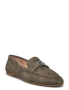 Averi Iii Suede Loafer Shoes Flat Loafers Khaki Green Lauren Ralph Lau...