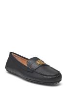 Luxe Pebble Leather-Barnsbury-Fl-Cs Shoes Flat Loafers Black Lauren Ra...