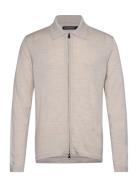 Kaleb Merino Zip Cardigan Tops Knitwear Cardigans Beige J. Lindeberg