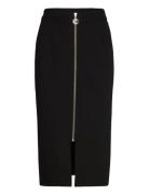 Jersey Skirt With Zipper Skirts Knee-length & Midi Skirts Black Coster...