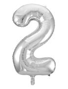 Foil Balloon Number 2 Silver 86 Cm Home Kids Decor Party Supplies Silv...