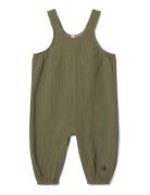 Olive Muslin Dungarees Baby Bottoms Dungarees Khaki Green Garbo&Friend...