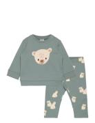 Set Sweatshirt Leggings Polar Sets Sets With Long-sleeved T-shirt Gree...