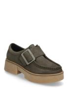 Linoso Monk D Shoes Heels Heeled Loafers Khaki Green Clarks