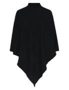 Pcfortuna High Neck Poncho Noos Bc Tops Knitwear Ponchos Black Pieces