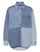 Onlsanina Ls Rework Ovs Dnm Shirt Cro Tops Shirts Denim Shirts Blue ON...